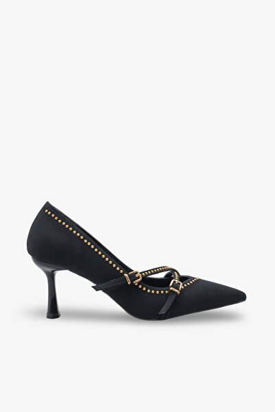 İNNABUTİKK Telina Women's Heeled Shoes - Black Nubuck