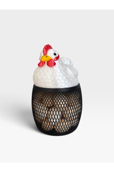 Atelye.store Egg Basket with Chicken Figure Decorative Storage Container