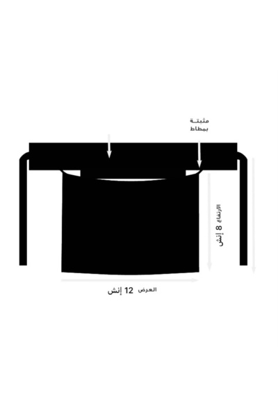 OMES نقاب قصير8إنش اسلامي قماش شيله ثقيل
