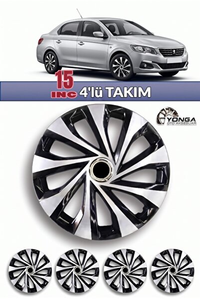 YONGA OTO AKSESUAR PEUGEOT 301 Jant Kapağı 15 İnç Kırılmaz 4'lü + 4 Amblem + ...