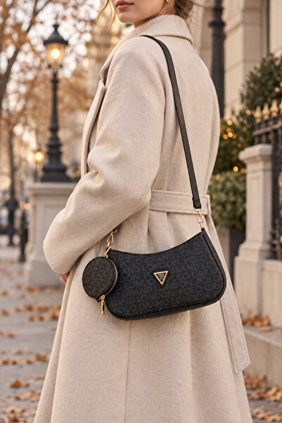 POLOGRAND London Orijinal Kadın Özel Kutulu Cüzdanlı Mini Baget Çanta Yumuşak...