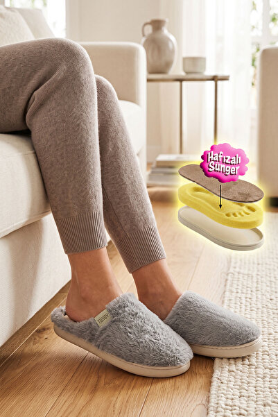 Twigy Elis Plush Women's House Slippers Gray 36/41
