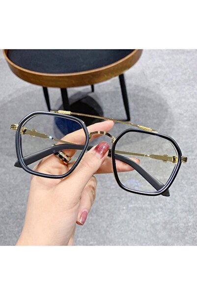Choice3 Matt black gold F 1PCs Blue Light Blocking Fashion Highend Glasses Me...