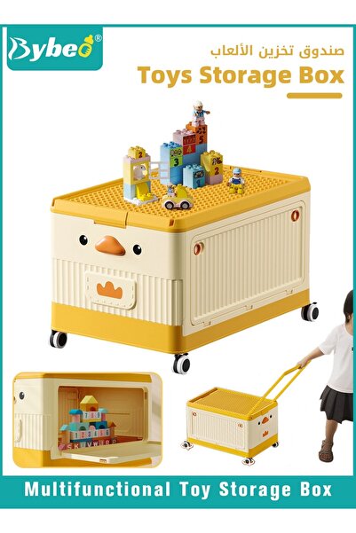 BYBEO Baby Toy Storage Box With Wheels and Building Block Lid, Children Toys ...