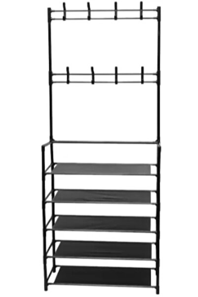 OEM Cuier haine cu suport pantofi 5 rafturi 171x80 cm