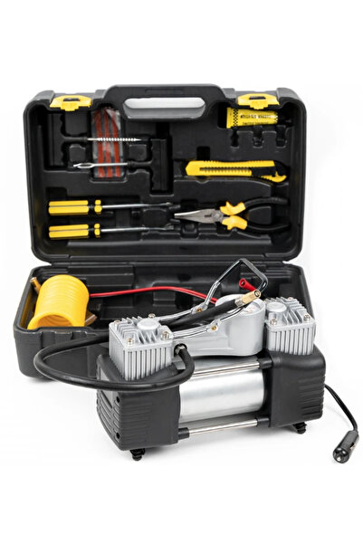 Jack Compresor auto de 12V cu kit complet pentru avarii și defecțiuni
