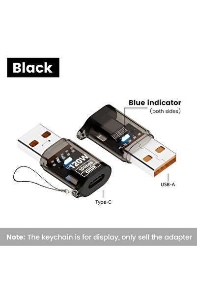 Choice Light black A to C Olaf 120W Type C To USB A OTG Adapter USB 3.2 to Ty...