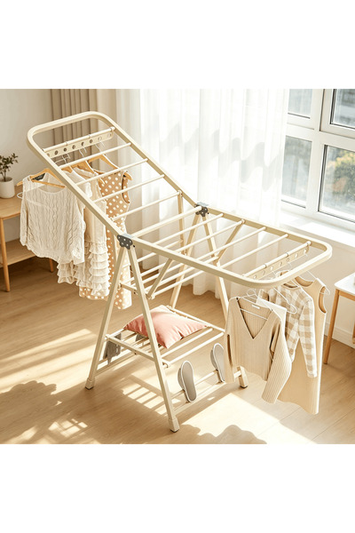 BESTONE Clothes Drying Racks, Large Folding Clothes Dryer, 3-Tier Metal Laund...