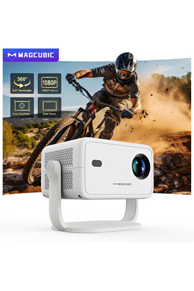 Choice1 جهاز عرض Magcubic 8K L018 أبيض بمنفذ أمريكي، 650ANSI، دقة أصلية 1080P...