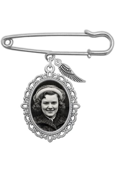 Choice 1PC A Wedding Bouquet Photo Charm Oval Boutonniere Pin with Guardian A...