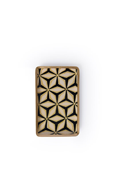 Yargıcı Geometric Patterned Aluminum Rectangular Tray (15X10X1 cm)