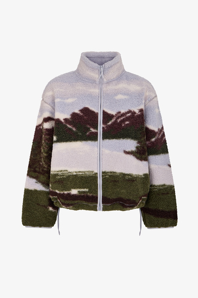 Penti Landscape Baskılı Sherpa Uzun Kollu Ceket