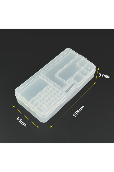 choice2 18.5x9.5x3.7cm 1pcs Transparent Rectangle Plastic Storage Box Screw H...