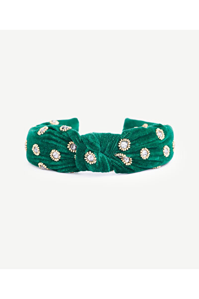 Yargıcı Velvet Crown with Acrylic Bead Detail