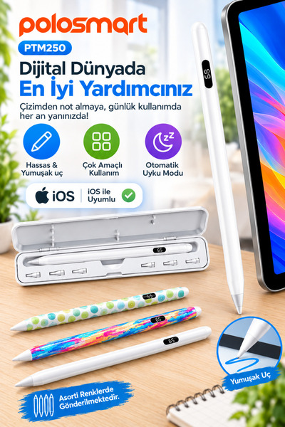 Polosmart PTM250 Smart Touch Tablet Kalemi Beyaz,Yeşil,Mavi