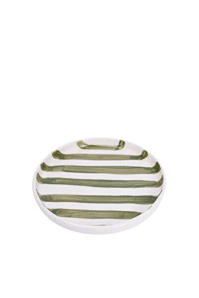 Yargıcı Seramik Çizgi Desenli Yuvarlak Bardak Altlığı(10 Cm)