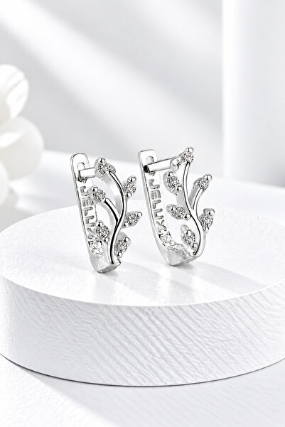 jelux silver Gümüş 925 Ayar Zirkon Taşlı Sarmaşık Küpe