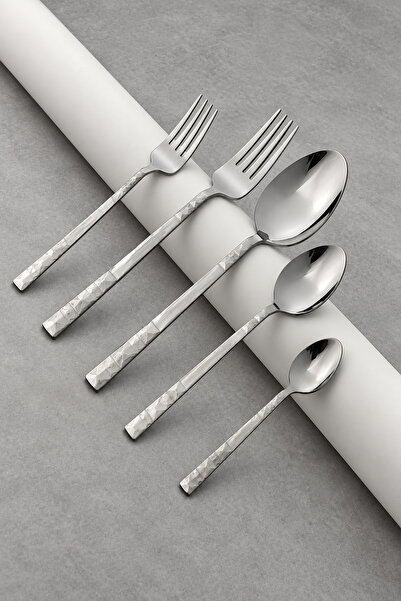 Gökdil Piramit 30 Parça Prism Steel 6 Kişilik Çelik & Kutulu Çatal & Kaşık & ...