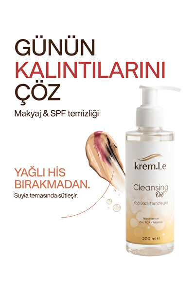 krem.Le زيت تنظيف 200 مل - زيت لإزالة المكياج وواقي الشمس، منظف للوجه على أسا...