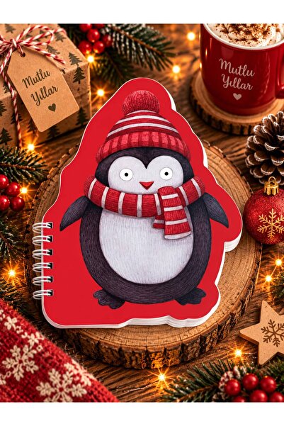 4nio Penguen Yılbaşı Mini Şekilli Defter
