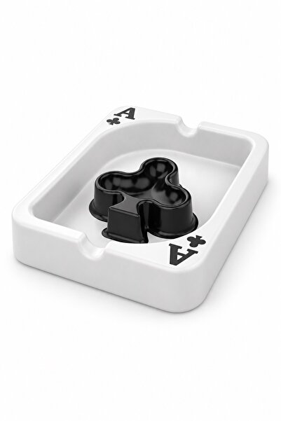 farist Dekoratif İskambil Kart Küllük 3D yazici kare, kupa,sinek,maça şekliyle