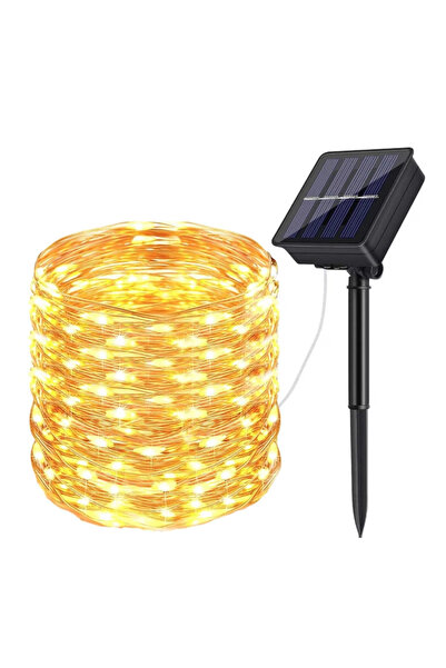 LILY Instalație solară 30 de metri cu 300 LED-uri cu fir de cupru, telecomand...