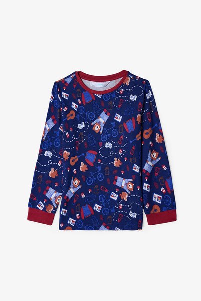 Penti Lacivert Erkek Çocuk Bear Style Ayı Desenli Termal Etkili Pijama Takımı
