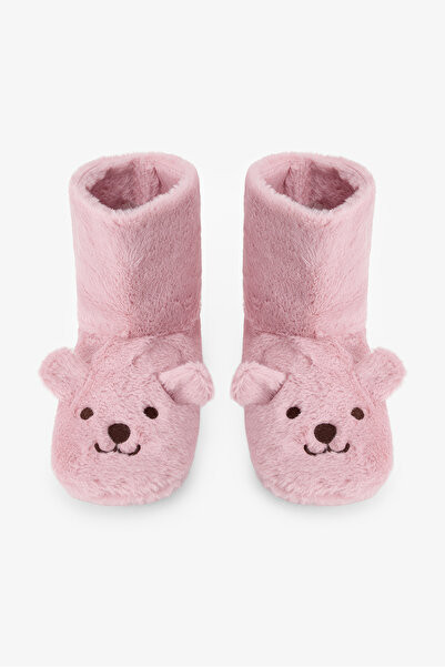 Penti Lila Happy Bear Hausschuhe mit Tiermotiv-Stickerei