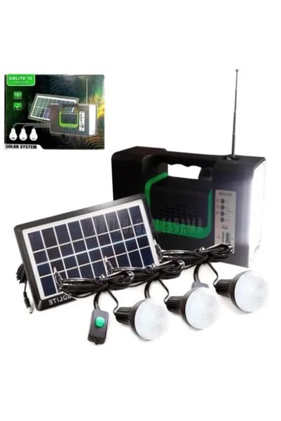 MİKİ Kit solar GD-Lite 10 dotat cu dispozitive USB cu 3 becuri LED + Acumulat...