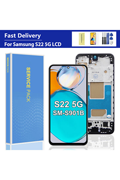 Choice شاشة S22 5G فضية من الاتحاد الأوروبي مع إطار لهاتف Samsung Galaxy S22 ...