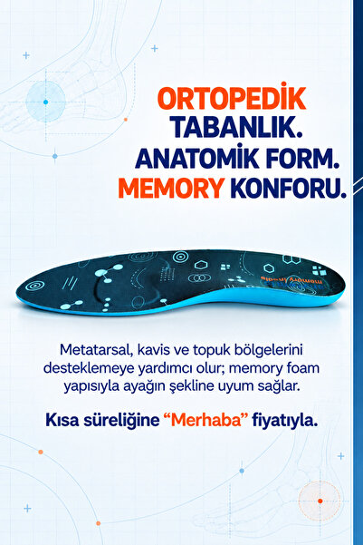 FOOT FOOT CARE TECHNOLOGY Ortopedik Memory Foam Tabanlık – Anatomik Metatarsa...