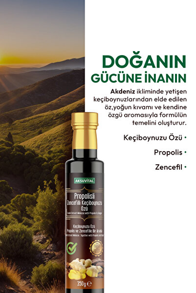 Aksu Vital Propolisli Zencefilli Keçiboynuzu Özü 350 gr Propolis Zencefil Içeren Keçi Boynuzu Özü