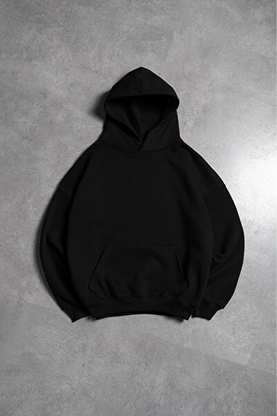 Crupt Studio Siyah Crupt Archive Oversize Erkek Hoodie