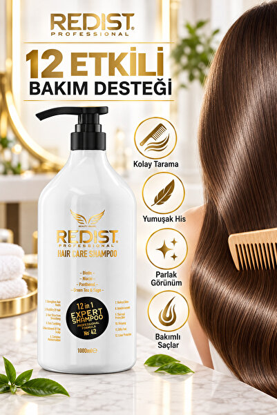 Redist Saç Dökülme Karşıtı Hızlı Uzamaya Yardımcı Güçlendirici 12IN1 Şampuan Vegan 1000 ml