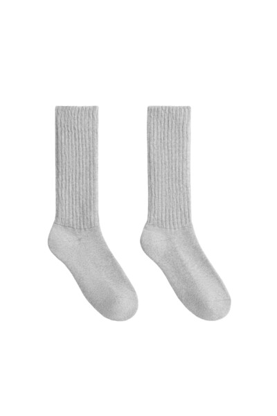 Oysho Classic koşu çoraplar, pamuklu karışımlı ve büzgülü