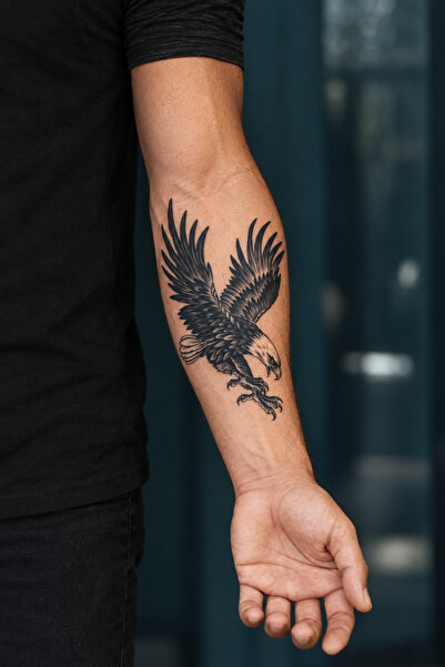 TAKIŞTIR Kartal Figürlü 12 Saat Sonra Kararan Geçici Dövme Tattoo