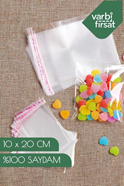 Varbifırsat Bantlı Jelatin Şeffaf Poşet / 10x20 Cm 100 Adet