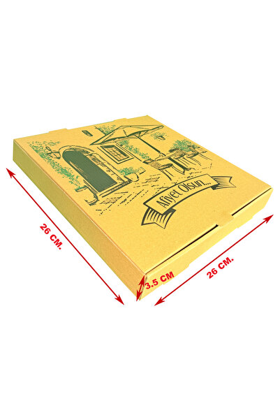 KARDEM AMBALAJ Karton Pizza Kutusu 26x26x3.5 Cm. ( 100'lü Paket )