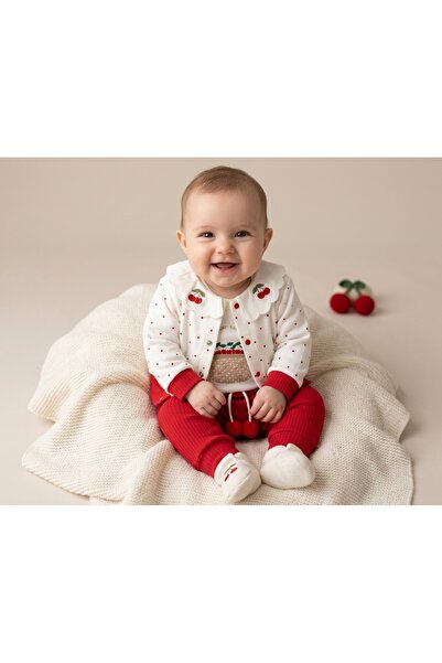 MİLAYS LİFE HOME COLLECTİON KIZ BEBEK BABY CHERRY 3 LÜ. TAKIM ORGANİK PAMUK 3...