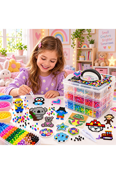ideal STORE Set 6000 de mărgele de fier idealSTORE cu șabloane, pensete, disc...