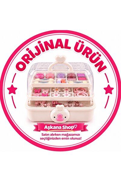 Aşkana Çocuk Takı ve Toka Organizeri Otomatik Açılır Katlı Düzenleyici Kutu 2...