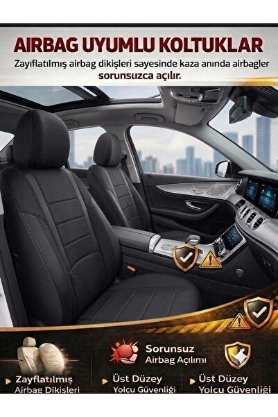 Mevas Veloce Siyah Serisi Citroen C-Elysee İle Uyumlu Koltuk Kılıfı TAM SET
