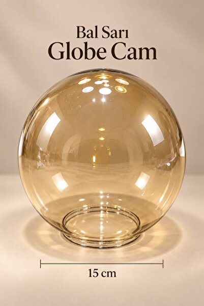 MINIMAL ETICARET VE BILGI TEKNOLOJILERI Globe Cam 15x15cm Avize ( Bal Sarı )