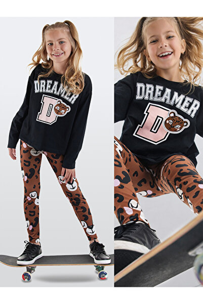 Denokids Leopard Girl's T-Shirt Leggings Set