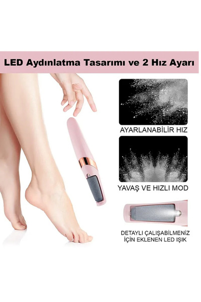 TeknoEser Şarjlı Ayak Törpüsü - Pedikür ve Ayak Bakım Aleti - 1 yedek başlık ...