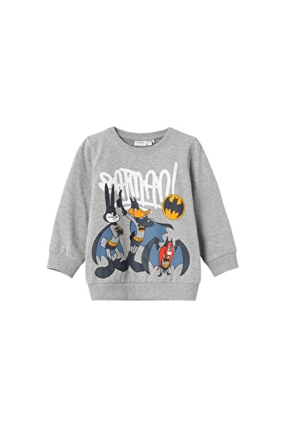 name ıt Erkek Çocuk Relaxed Kalıp Batman Baskılı Pamuk Elastan Sweatshirt Swe...