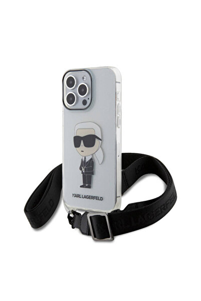 Karl Lagerfeld Apple iPhone 15 Pro Max Kılıf Orjinal Lisanslı Boyun Askılı Ka...