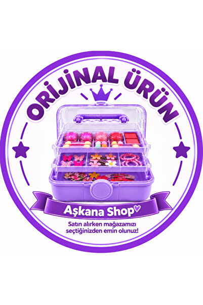 Aşkana Çocuk Makyaj& Takı& Toka Organizeri Otomatik Açılır Katlı Çok Bölmeli ...
