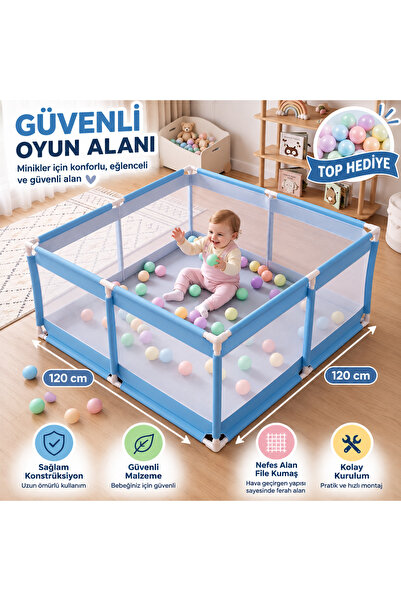 AVOCADO 120x120 Güvenli Çocuk Ve Bebek Oyun Alanı Seti (2’li) 120x120 Oyun Parkı