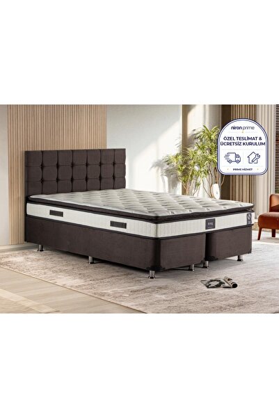 Niron Yatak Niron King Yatak Seti 150x200 Çift Kişilik Yatak Baza Başlık Takı...